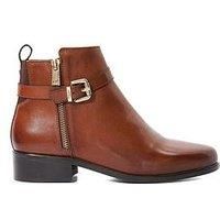 Dune London Pepi Buckle-Side Casual Ankle Boots - Dark Tan