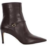 Dune London Olene Buckle Detail Heeled Boot - Dark Red