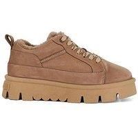 Dune Ladies Size UK 8 Flat Heel Suede Trainers Tan