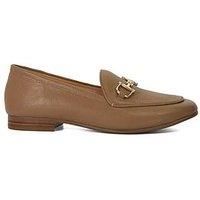 Dune London Wide Fit Glair Metal Trim Snaffle Loafer - Light Brown