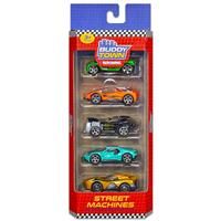 Buddy Town Die Cast Vehicles - Pack Of 5 - PlayWorks - Toys Cars And Trucks - Toys & Games