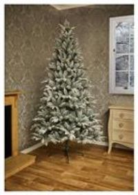 Premier Decorations 8ft Flocked Lapland Spruce Christmas Tree - Green