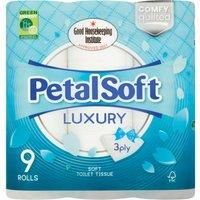 Petal Soft Luxury 3 Ply Soft Toilet Tissue 9 Rolls