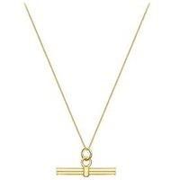 Carissima Gold Women's 9ct Yellow Gold T-Bar Pendant on Curb Chain - 46cm/18" (20, Round)