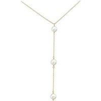 CARISSIMA Gold Women/'s 9ct Yellow Gold 3-Drop Pearl Necklace 50cm/19.5"-53cm/21