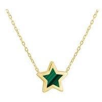 The Love Collection 9Ct Malachite Star Necklace