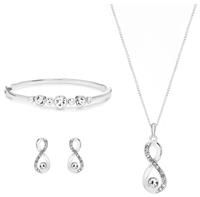 Jon Richard Silver Plated Crystal Infinity Jewellery Set