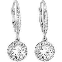 Simply Silver Women's 14Ct Rose Gold Plated Sterling Silver White Cubic Zirconia Clara Drop Earring