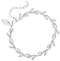 Jon Richard Jon Richard Bridal Pave Wave Leaf Bracelet