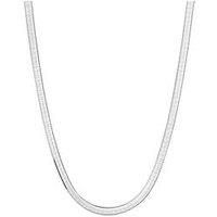 Sterling Silver 925 Flat Snake Necklace Silver