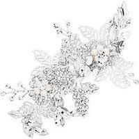 Suzie Open Leaf And Crystal Clip Silver