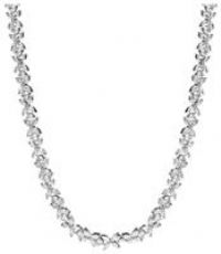 Jon Richard Silver Plated Cubic Zirconia Floral Tennis Necklace Silver