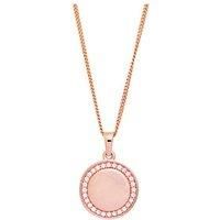 Rose Gold With Cubic Zirconia Round Necklace