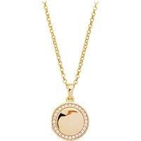 Gold With Cubic Zirconia Round Necklace