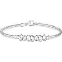 Recycled Sterling Silver 925 Love Knot Textured Bangle Bracelet