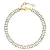 Inicio 14K Gold Plated Recycled Baguette Tennis Bracelet Gift Pouch