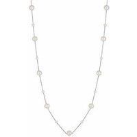 Silver Plated Cream Pearl Adjustable Necklace