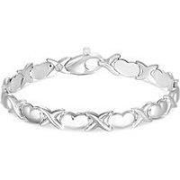 Sterling Silver 925 Heart Kiss Bracelet