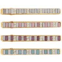 Gold Multicoloured Beaded Hair Slides - Pack of 4