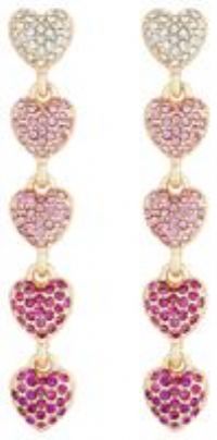 Lipsy Rose Gold Plated Micro Pave Tonal Pink Drop Earring