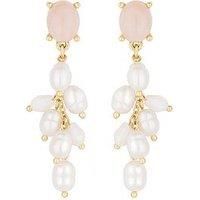 Jon Richard Gold Plated Semi Precious And Freshwater Pearl Earrings