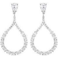 Rhodium Plated Cubic Zirconia Open Earrings