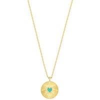 Inicio 14K Gold Plate Recycled Turquoise Heart Pendant