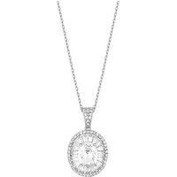 Jon Richard Rhodium Plated Cubic Zirconia Statement Crystal Pendant Necklace