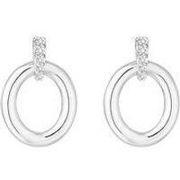 Sterling Silver 925 Polished Oval Link Drop Earrings