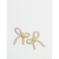 Jon Richard Jon Richard Gold Plated Cubic Zirconia Bow Earrings