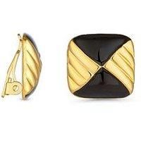 Jon Richard Vintage Inspired Gold Plated And Jet Enamel Earrings