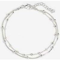 Simply Silver Sterling Silver 925 Polished Double Row Ball Chain Bracelet