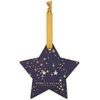 Simply Silver Sterling Silver 925 Cubic Zirconia Star Earring - Gift Hanging Star