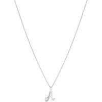 Jon Richard Sterling Silver 925 Polished And Cubic Zirconia Initial Pendant - A