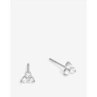 Simply Silver Sterling Silver 925 Cubic Zirconia Mini Tri Stone Stud Earrings