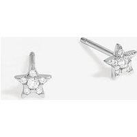 Simply Silver Sterling Silver 925 Cubic Zirconia Star Stud Earrings