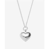 Simply Silver Sterling Silver 925 Ridged Heart Pendant