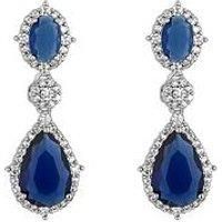 Jon Richard Gold Plated Sapphire Pear Drop Earrings