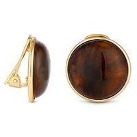 Jon Richard Gold Plated Tort Shell Dome Clip Earrings