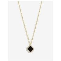 Jon Richard Gold Plated And Jet Clover Pendant Necklace