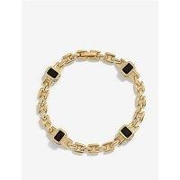 Jon Richard Gold Plated And Jet Cubic Zirconia Polished Bracelet