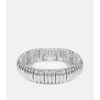 Mood Silver Ridged Stretch Bracelet