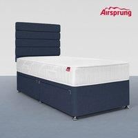 Airsprung Single Open Coil Memory Mattress With 2 Drawer Midnight Blue Divan