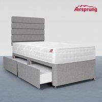 Airsprung Single Pocket 1200 Ortho Mattress With 2 Drawer Silver Divan