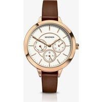 SEKONDA Womens Analogue Classic Quartz Watch with Leather Strap 2366