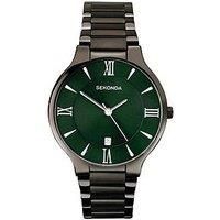 Sekonda Wilson Men’s 39mm Quartz Watch in Green with Analogue Display, and Gunmetal Stainless Steel Bracelet 30045