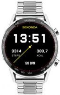 Sekonda Active Plus Smart Watch 45mm with Silver Stainless Steel Strap 30177