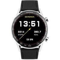 Sekonda Active Plus Smart Watch 45mm with Black Leather Strap 30178