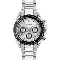 Sekonda Classic Circuit Men/'s 43mm Chronograph Watch in Silver with Analogue Date Display, and Silver Stainless Steel Strap 30201