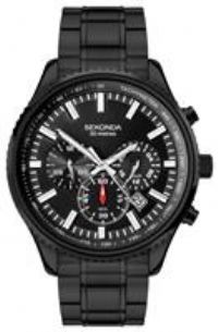 Sekonda Men's Stainless Steel Black Strap Bracelet Watch